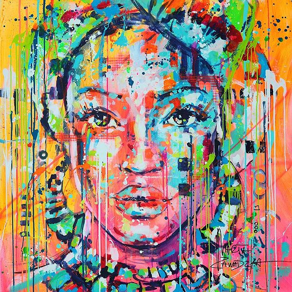 Marta Zawadska Gentleness Keilrahmen Bild 50x50 Leinwand Frau Portrait Bunt Pop Ebay